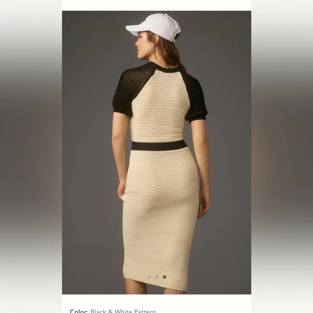 Anthropologie daily Practice sweater Dress‎ Knit Colorblock Midi Size L - Picture 2 of 8